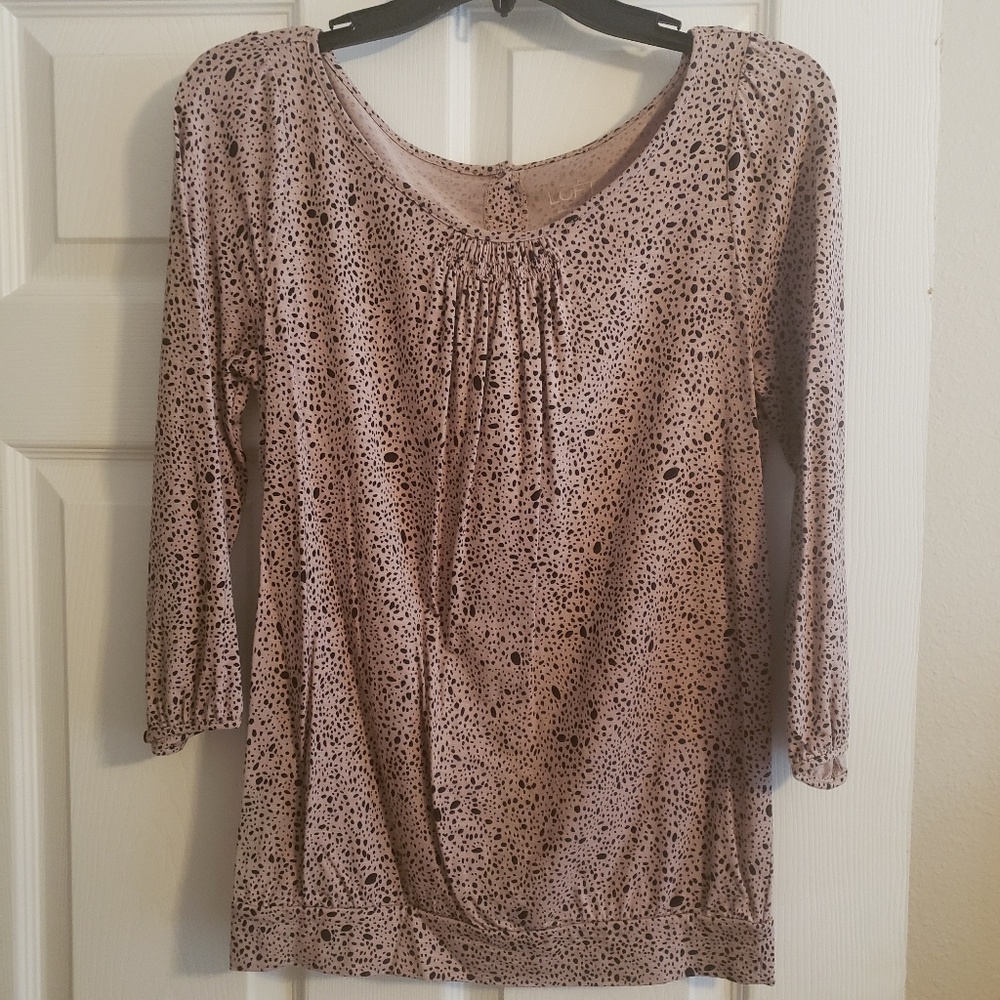 LOFT Speckled shirt pink and black - XS